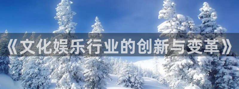 长征娱乐：《文化娱乐行业的创新与变革》